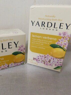 Yardley Lemon Verbena Naturally Moisturizing Beauty Bath Bar Soap Set of 2 NEW